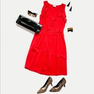 NWT LOFT Red Silk Sleeveless Dress Size 12